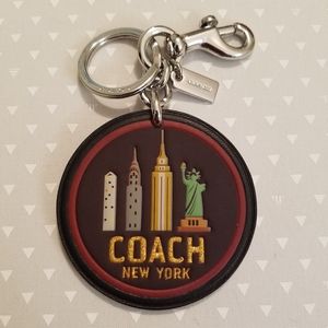 Coach Leather Glitter Keychain
